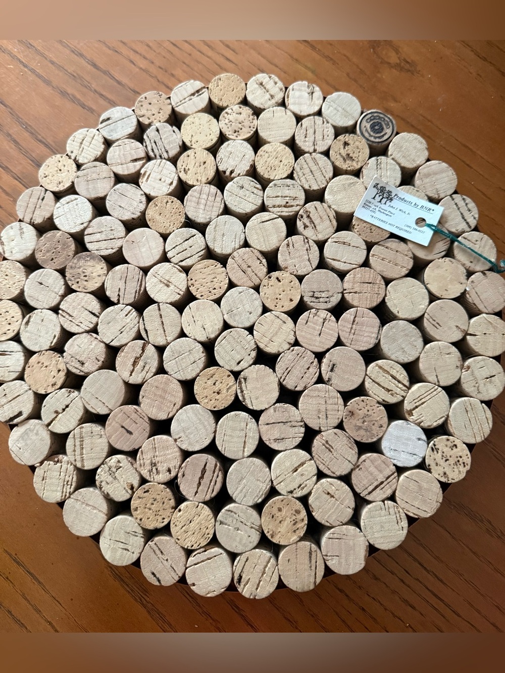 New 12" cork trivet with copper band